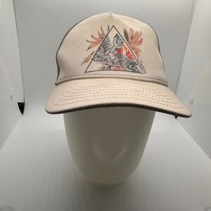 Dakine Trucker Hat Beige Gray Floral Triangle Graphic Unisex Adjustable Cap
